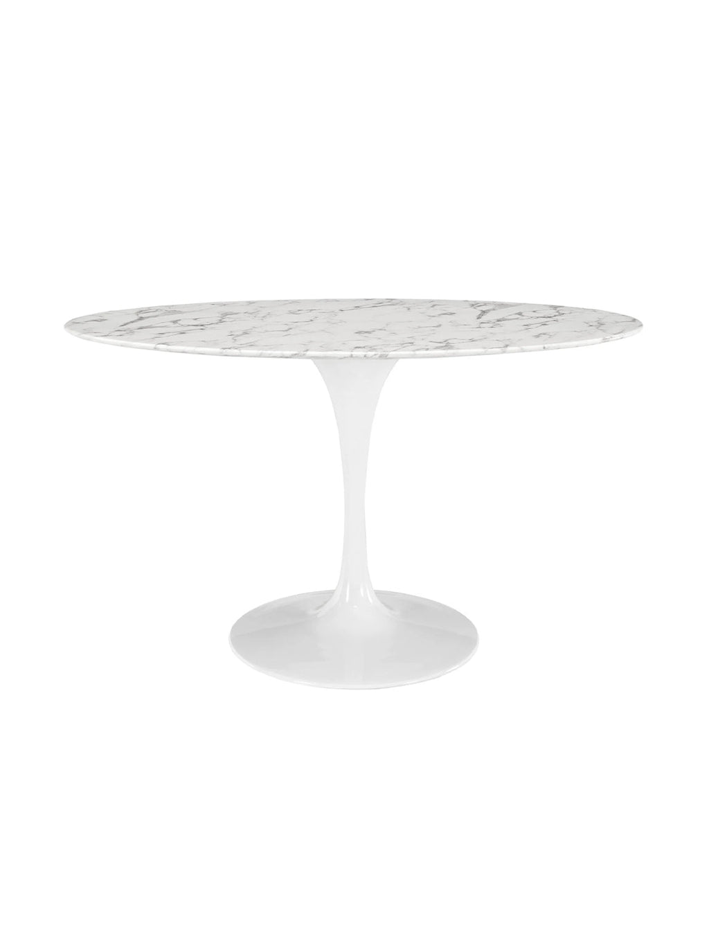 Lily Oval Marble 48 Dining Table, white base