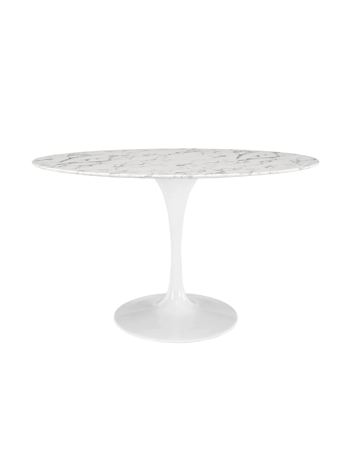 Lily Oval Marble 60 Dining Table, white base