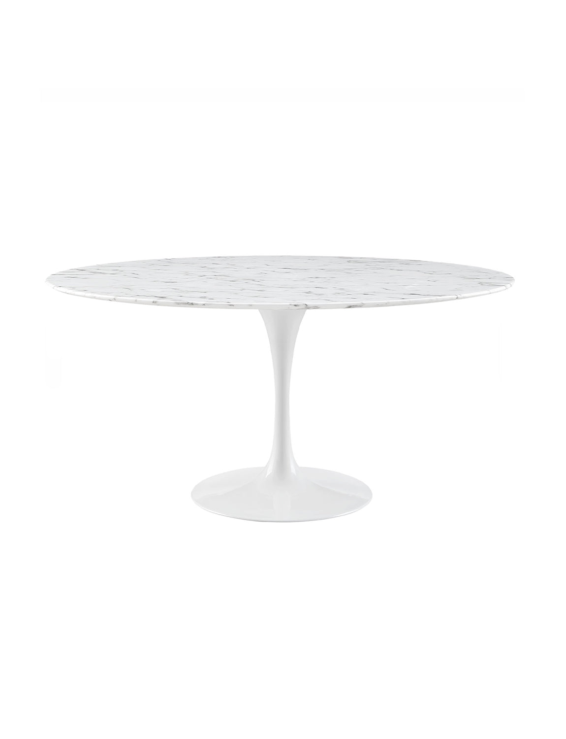Lily Round Marble 60 Dining Table, white base