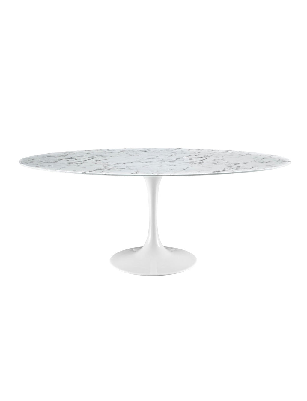Lily Oval Marble 48 Dining Table, white base