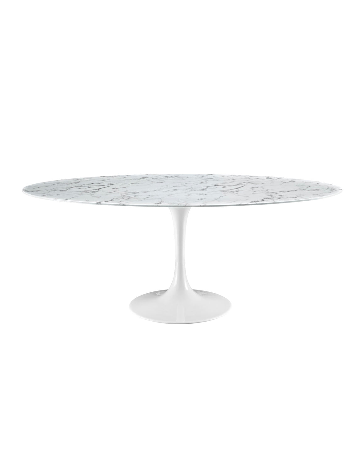 Lily Oval Marble 54 Dining Table, white base